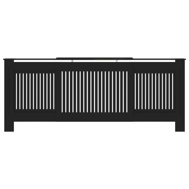 Radiatoriaus uždangalas, juodos spalvos, 205cm, mdf