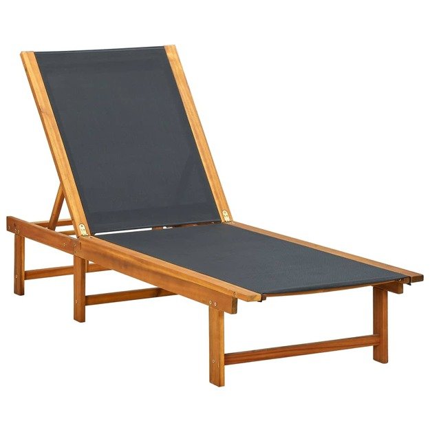 Saulės gultas, akacijos medienos masyvas ir tekstilenas