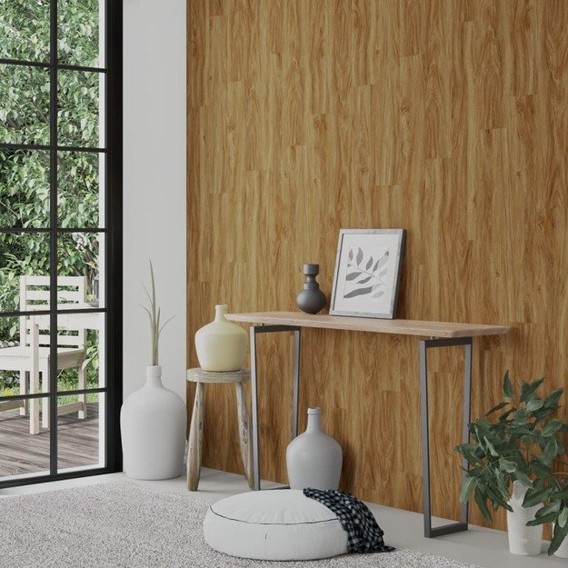 Sienų plokštės, rudos, 4,12 m², pvc, medienos imitacijos