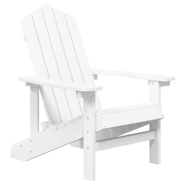 Sodo adirondack kėdė su staliuku, baltos spalvos, hdpe