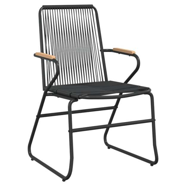 Sodo kėdės, 4vnt., juodos spalvos, 58x59x85,5cm, pvc ratanas