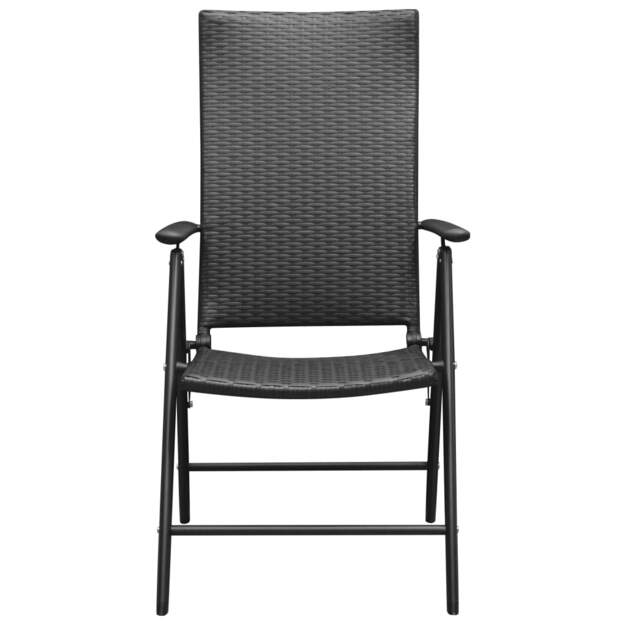 Sodo kėdės, 4vnt., juodos spalvos, poliratanas