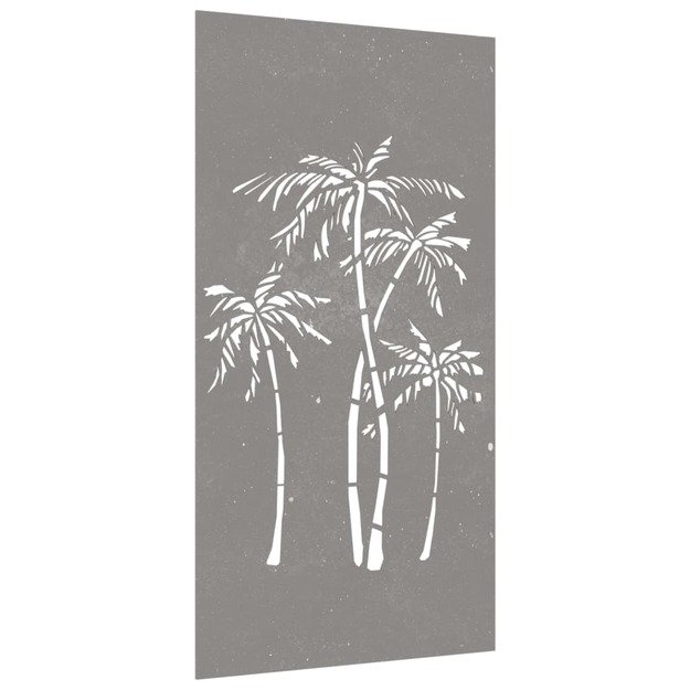 Sodo sienos dekoracija, 105x55cm, corten plienas, palmės