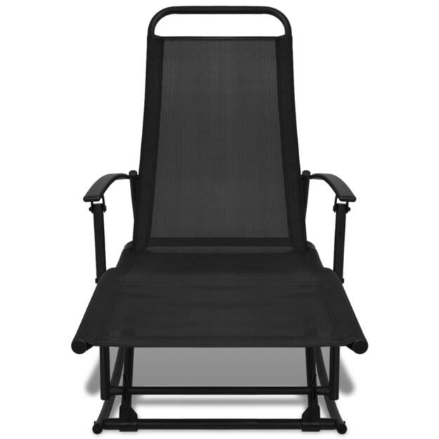 Sodo supamoji kėdė, plienas ir tekstilenas, juoda
