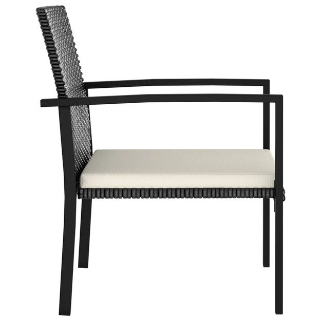 Sodo valgomojo kėdės, 4vnt., juodos spalvos, poliratanas