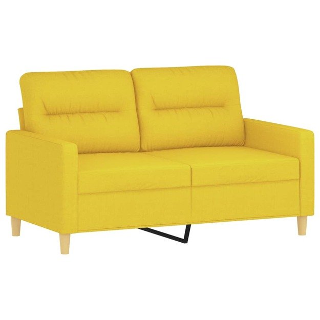 Sofos komplektas su pagalvėlėmis, 2 dalių, geltonas, audinys