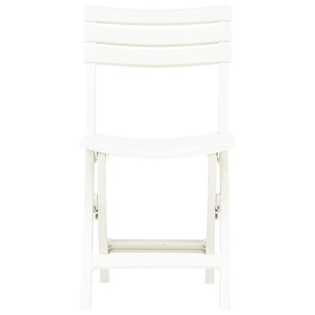 Sulankstomos sodo kėdės, 2vnt., baltos spalvos, plastikas