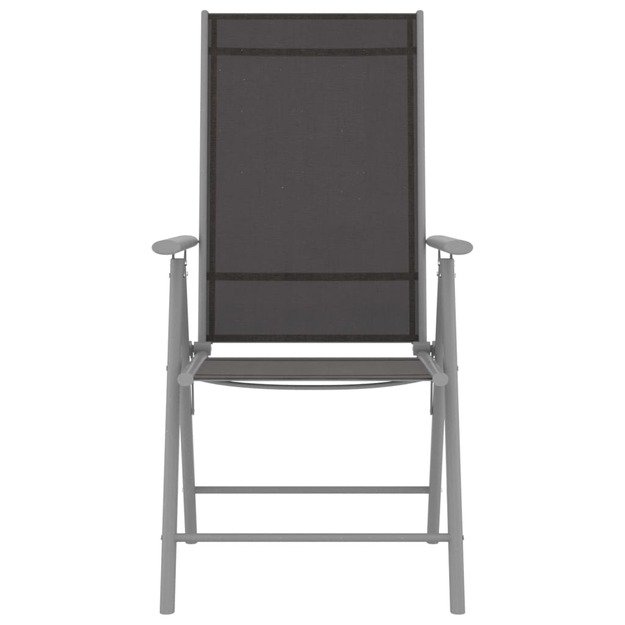 Sulankstomos sodo kėdės, 6vnt., juodos spalvos, tekstilenas