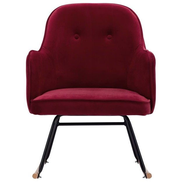 Supama kėdė, raudonojo vyno spalvos, aksomas
