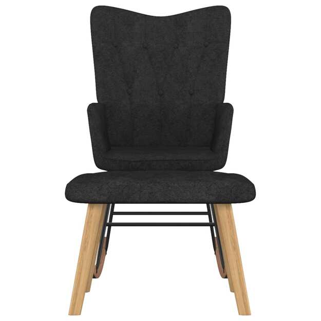 Supama kėdė su pakoja, juodos spalvos, audinys
