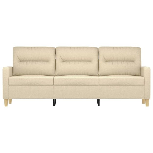 Trivietė sofa, kreminės spalvos, 180cm, audinys
