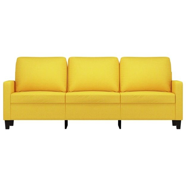 Trivietė sofa, šviesiai geltonos spalvos, 180cm, audinys