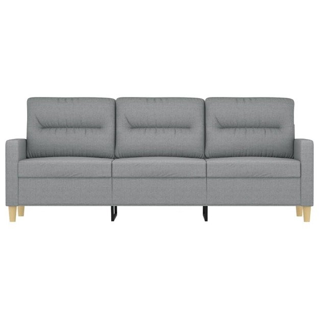 Trivietė sofa, šviesiai pilkos spalvos, 180cm, audinys