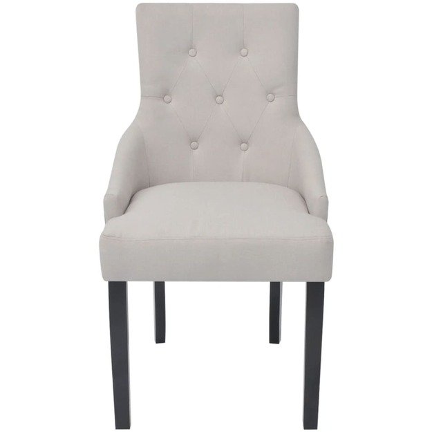 Valgomojo kėdės, 2 vnt., kreminės pilkos spalvos, audinys