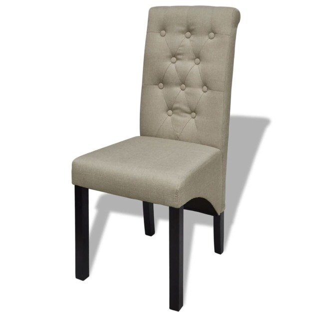 Valgomojo kėdės, 2 vnt., smėlio spalvos, audinys