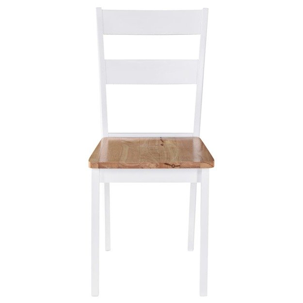 Valgomojo kėdės, 2vnt., baltos, kaučiukmedžio masyvas