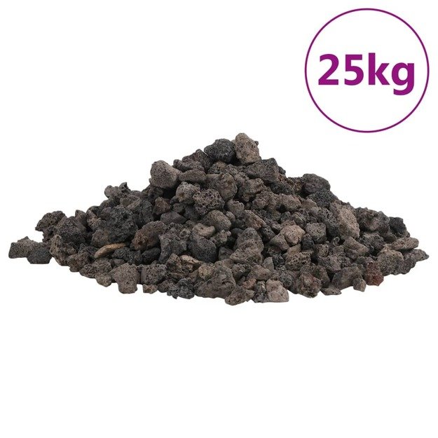 Vulkaninės uolienos, juodos spalvos, 25kg, 1-2cm